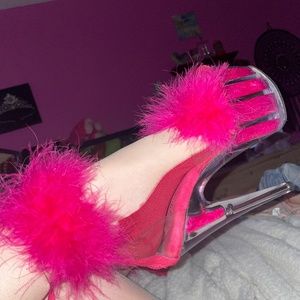 Pleasers fuzzy heels